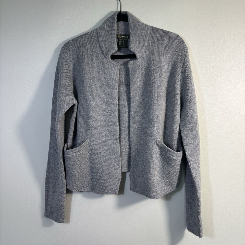 Ariat Size M Women’s 100% Merino Wool Gray Cardigan